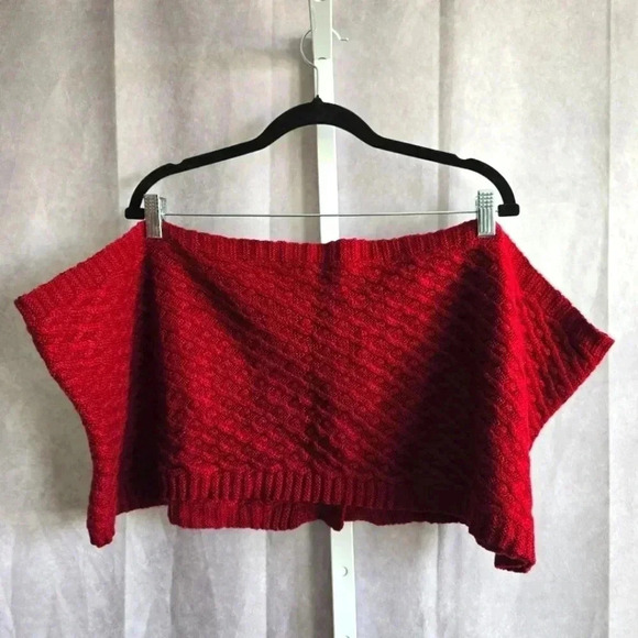 Knitted Button Shoulder Wrap Button Large Plus One Size - Picture 2 of 3